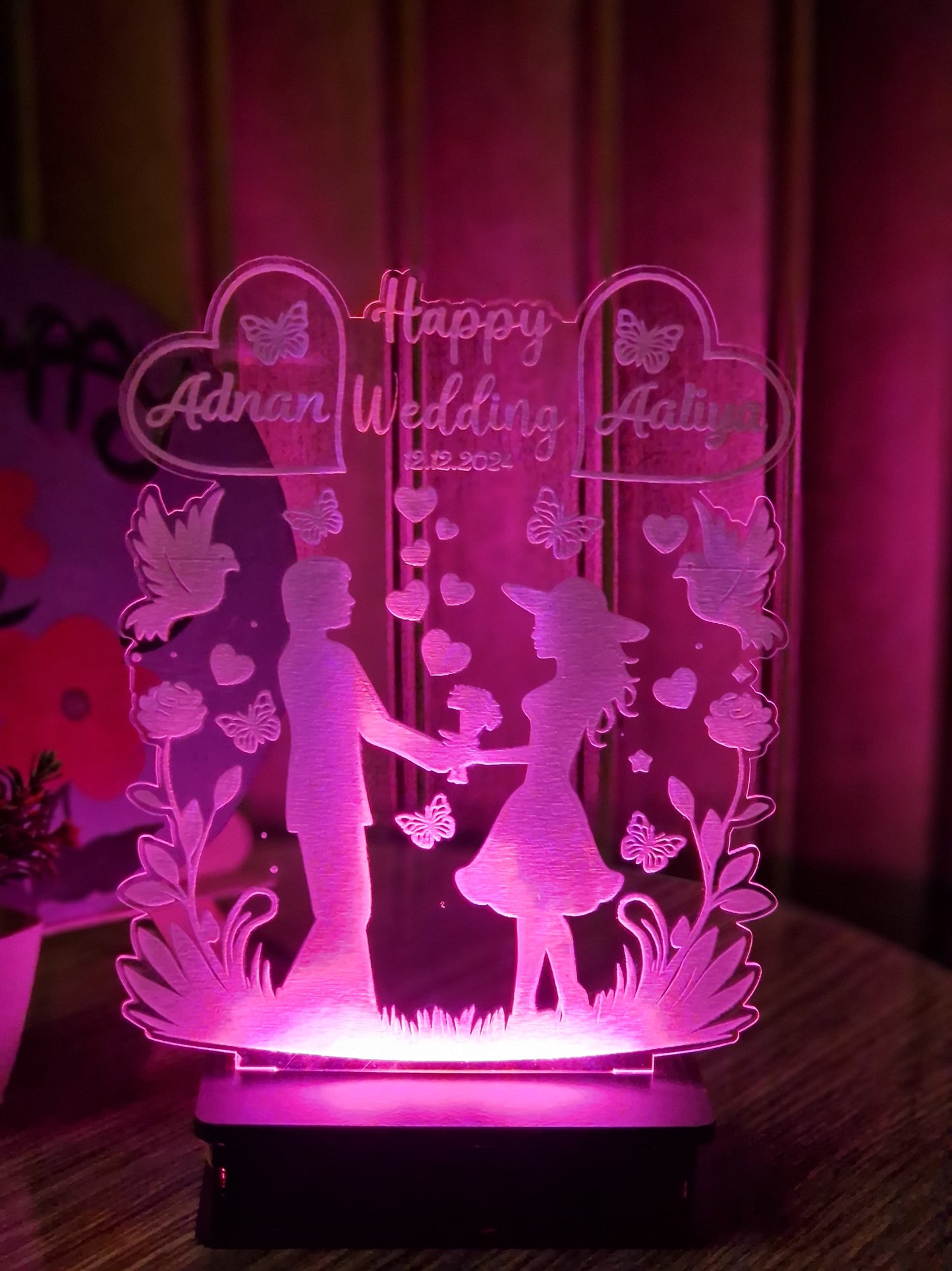 Couple Wedding Customised Illusion Lamp