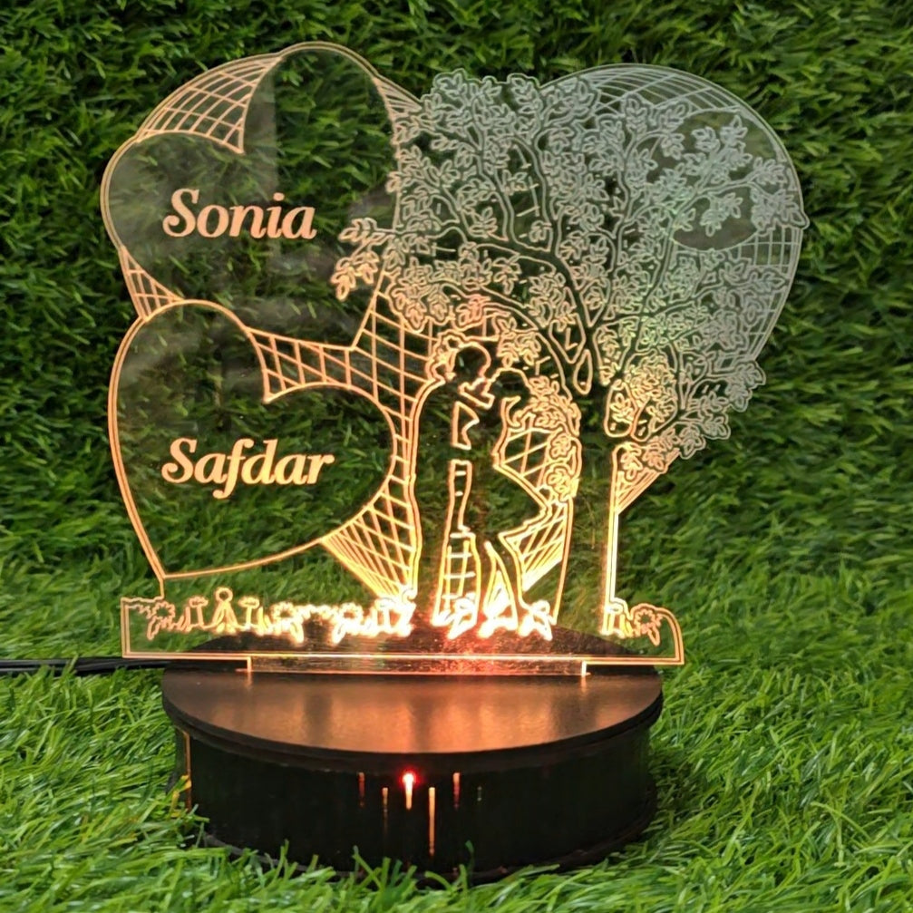 3D Tree Heart Customised Illusion Lamp