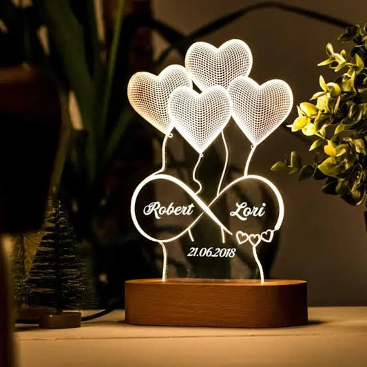 4 Hearts  Customised Lamp